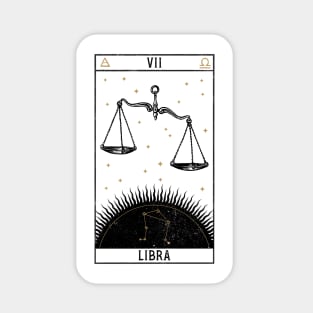 Libra Distressed Goth Tarot Zodiac Sign Sticker